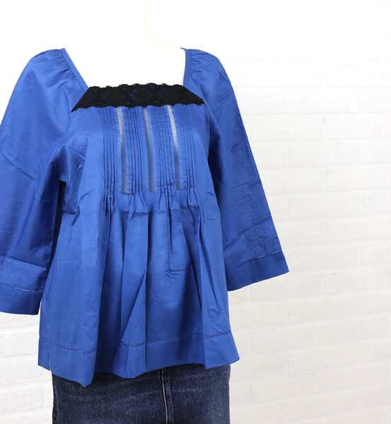 NIMES(ニーム) コットンレース付き ピンタックプルオーバーブラウス・NLG304061-S・0091501    レディース 女性 誕生日プレゼント ギフト 正規品 新品 の通販は