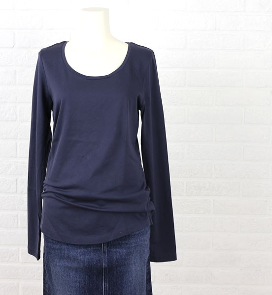 LA MARINE FRANCAISE(ラ マリン フランセーズ) コットン ディオラマ天竺長袖 Uネックカットソー・MLC410・009    レディース 女性 誕生日プレゼント ギフト 正規品 新品 の通販は