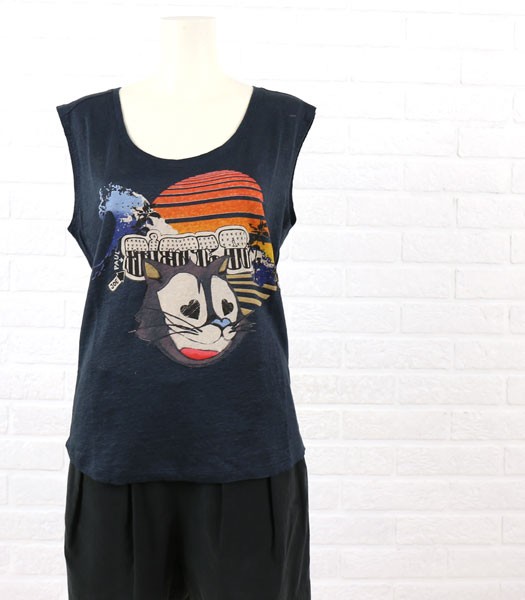 PAUL&JOE(ポールアンドジョー) リネンプリント　ワイド タンクトップSKATER TANKTOP・3653196612・501【メール便可    レディース 女性 の通販は