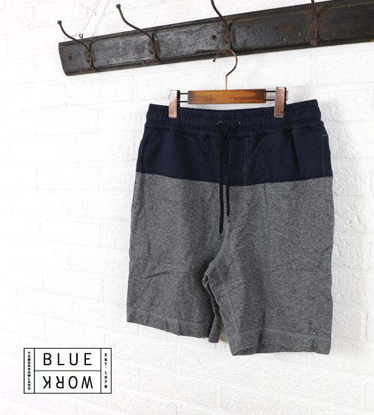 Blue Work(ブルーワーク) コットン 裏毛配色切替スウェットショートパンツ・54-12-51-12106・0171501    レディース 女性 誕生日プレゼント ギフト 正規品 新品