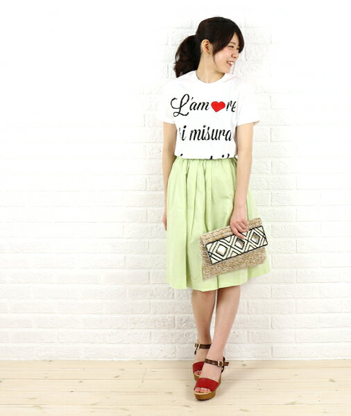 Plume Bleue(プリュムブルー) コットン膝丈 タックギャザースカート・PB-031・3461501    レディース 女性 誕生日プレゼント ギフト 正規品 新品