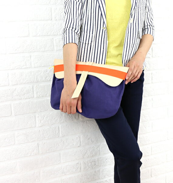 ST LEONARDS(セントレオナルド) コットンキャンバスレザーフラップクラッチバッグ・MILLINGTON・0221501    レディース 女性 誕生日プレゼント ギフト 正規品 新品