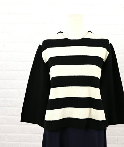 heliopole(エリオポール) コットンナイロン太ピッチボーダー 7分袖ニットプルオーバー・4150-9901・0271501    レディース 女性 誕生日プレゼント ギフト 正規品 新品