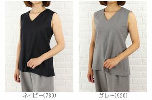 SACRA♡ストライプノースリーブブラウス