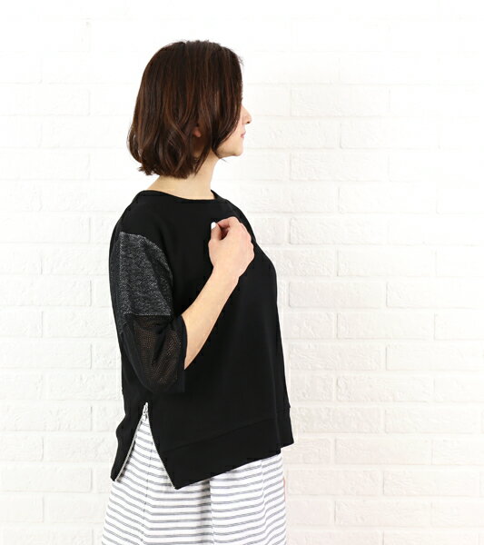 Munich(ミューニック) コットン裏毛メッシュ袖切替プルオーバー・MN161K04・2321601    レディース 女性 誕生日プレゼント ギフト 正規品 新品