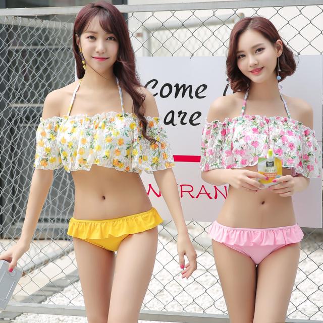 レディース水着 3点セット 水着 ビキニ オフショルダー 体型カバー 花柄 S M Lの通販はau Pay マーケット Hoyuki