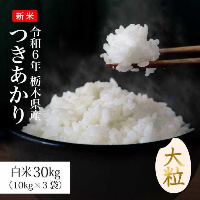 米 30kg お米 つきあかり 送料無料 令和6年 新米 発送当日精米 栃木県産（北海道・九州+）沖縄・離島不可