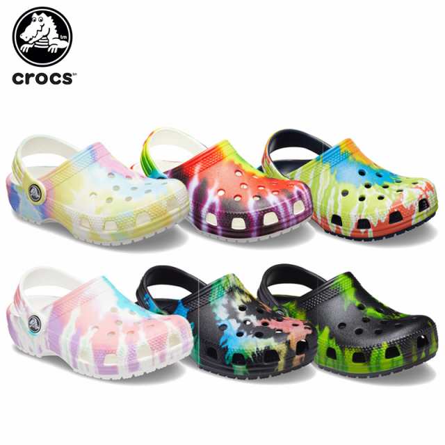 crocs classic tie dye graphic clog