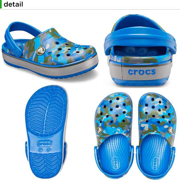 blue camo crocs