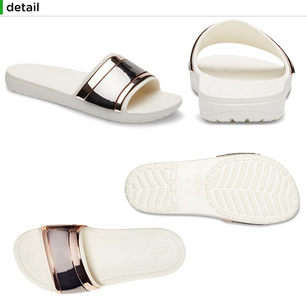 women's crocs sloane metalblock slide