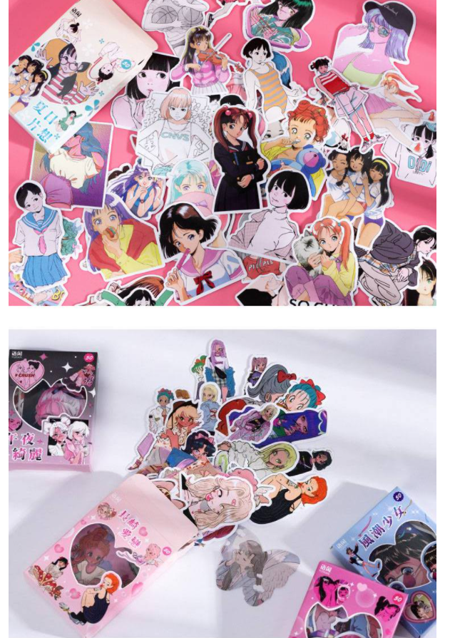 昭和 レトロ 少女雑誌 ステッカー ヴィンテージ シール 50枚 フレーク