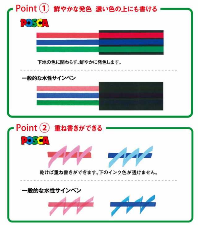 三菱鉛筆 POSCA(ポスカ) 中字丸芯/8色セット PC-5M8Cの通販はau PAY