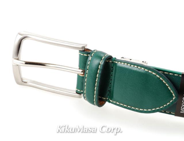 メキシカンレザーベルト グリーン 緑色 牛革 男性用ベルト メンズ カジュアルベルト 日本製 コ の通販はau Pay マーケット 菊政舶来商会