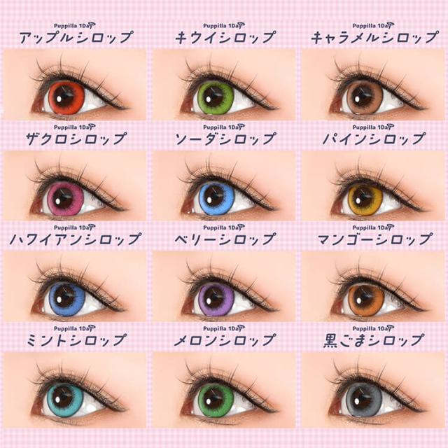 コスプレ カラコン アシストシュシュ パピーラワンデー 1箱6枚入り 14.5mm 高発色 フチあり 2トーン 大きめ コスプレイヤー 宅コス なりきり ハロウィン イベント フェス ピンク 紫 水色 うる ツヤ アニメキャラクター 推し assist chouchou puppilla1day カラーレンズ