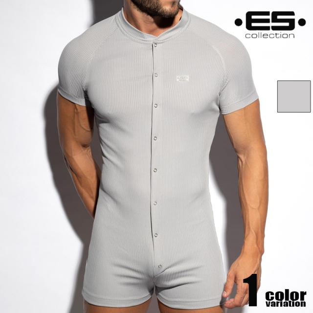 EScollection/イーエス・コレクション RECYCLED RIB UNION SUIT リブ生地 ユニオンスーツ 再生繊維 Ｕネック 上下一体型 メンズ