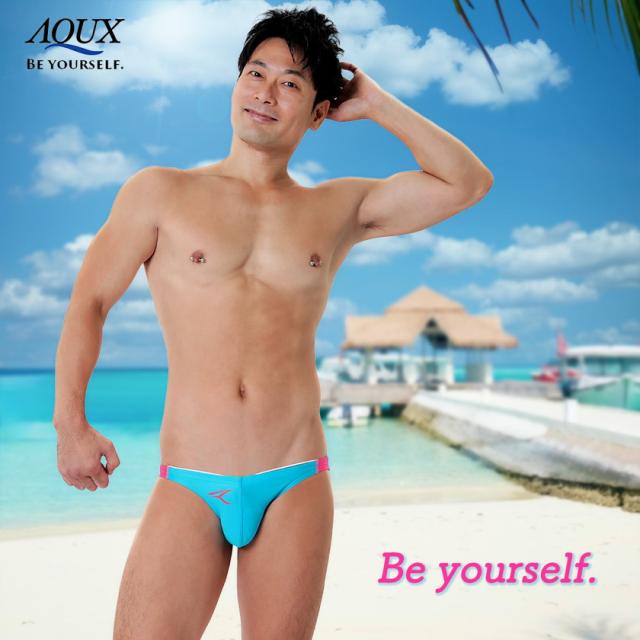 AQUX/アックス Narrow Side Speedos "Blue" スイムウェア 競パン メンズ水着 ビキニ型 海パン 男性水着 ビーチウェア aqux