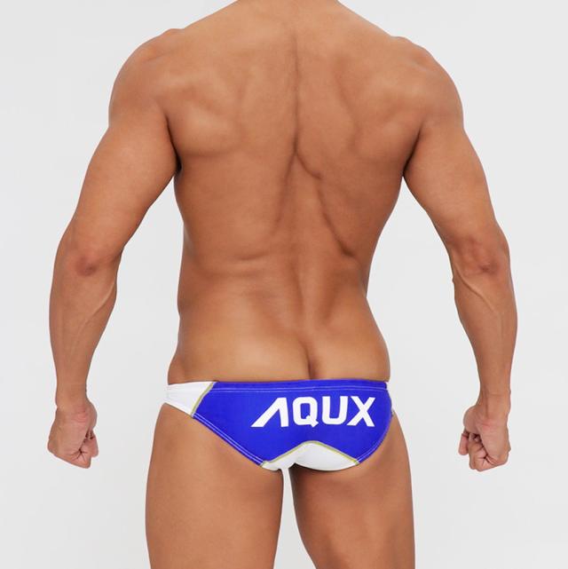 AQUX/アックス Big Logo Bikinis "Blue" スイムウェア 競パン メンズ水着 ビキニ型 海パン 男性水着 ビーチウェア aqux