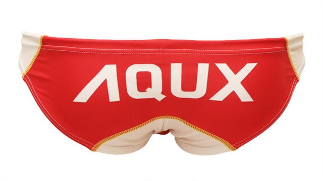 AQUX/アックス Big Logo Bikinis "Red" スイムウェア 競パン メンズ水着 ビキニ型 海パン 男性水着 ビーチウェア aqux