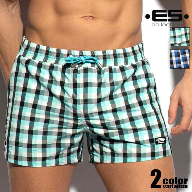 EScollection/イーエス・コレクション SQUARED SWIM SHORTS スイムウェア サーフパンツ ボードショーツ メンズ水着 海水パンツ 海パン 男