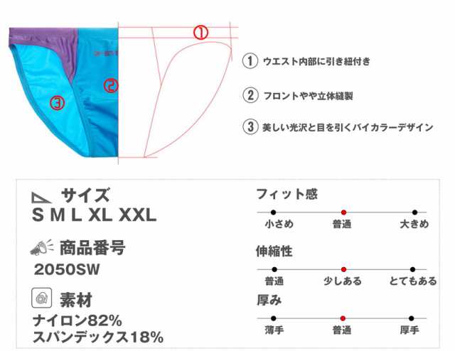 G-Station/ジーステーション バイカラー 競泳水着風スイムウェア 男性