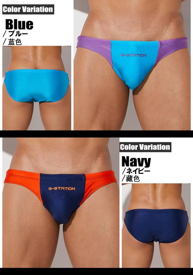 G-Station/ジーステーション バイカラー 競泳水着風スイムウェア