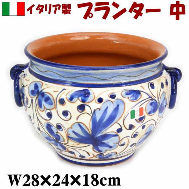 6649円 肌触りがいい イタリア製 シチリア陶器 プランター 小 さかなスザンナ デ シモーネ 植木鉢 鉢カバー ガーデニング用品 ハンドメイド