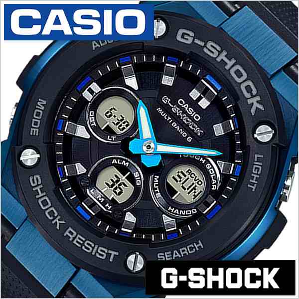 CASIO 腕時計 カシオ 時計 Gショック 防塵 ジースチール G-SHOCK G-STEEL メンズ ブラック. ブルー  GST-W300G-1A2JF｜au PAY マーケット