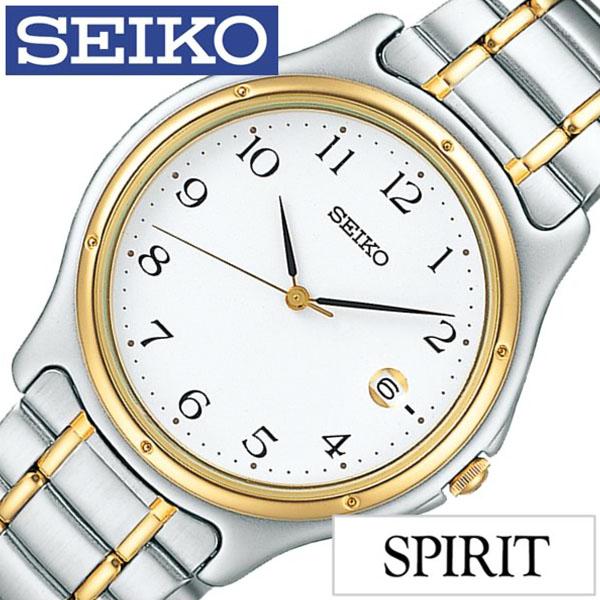 セイコー スピリット 腕時計 SEIKO SPIRIT 時計 セイコースピリット 時計 SEIKOSPIRIT 腕時計 セイコー スピリット時計 SEIKO SPIRIT時計 メンズ ホワイト SCXA028 スピリッツ メタル ベルト シルバー ペア ウォッチ ゴールド