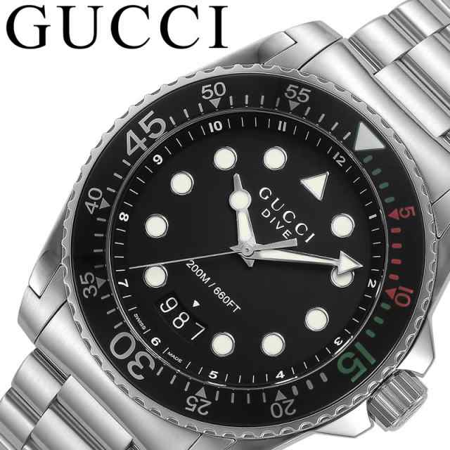 GUCCI 腕時計 グッチ 時計 ダイブ DIVE メンズ 腕時計 ブラック YA136208A [ 人気 おすすめ 高級 ブランド 大人 かっこいい  メタル ベル｜au PAY マーケット