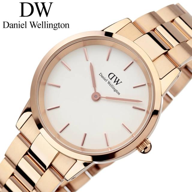 DanielWellington 腕時計 ダニエルウェリントン 時計 アイコニック リンク ローズ 36mm Iconic Link Rose レディース 腕時計 ホワイト DW00100209 [ 北欧 DW ペアウォッチ カップル シンプル ラウンド クラシック 上品 モダン プレゼント ギフト ]