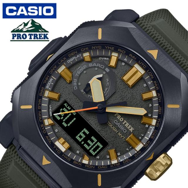 カシオ 腕時計 CASIO 時計 プロトレック PRW-6900シリーズ PRO TREK Climber Line メンズ 腕時計 ダークグリーン ソーラー アウトドア キャンプ カジュアル アナデジ 武骨 フェス 夏フェス PRW-6900Y-3JF 人気 おすすめ おしゃれ ブランド プレゼント ギフト 防水 頑丈