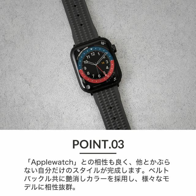 【アップルウォッチ バンド】アップルウォッチ ラバーベルト FKM RUBBER STRAP 替えベルト apple applewatch シリーズ 7 SE 6 5 4 3 2 1 対応 アップル ウォッチ 交換 ベルト 38 40 41 42 44 45 mm 替えバンド おすすめ ラバー ベルト シリコン 人気 ブランド メンズ 防水_4