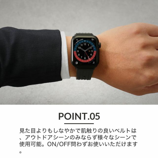 【アップルウォッチ バンド】アップルウォッチ ラバーベルト FKM RUBBER STRAP 替えベルト apple applewatch シリーズ 7 SE 6 5 4 3 2 1 対応 アップル ウォッチ 交換 ベルト 38 40 41 42 44 45 mm 替えバンド おすすめ ラバー ベルト シリコン 人気 ブランド メンズ 防水_6