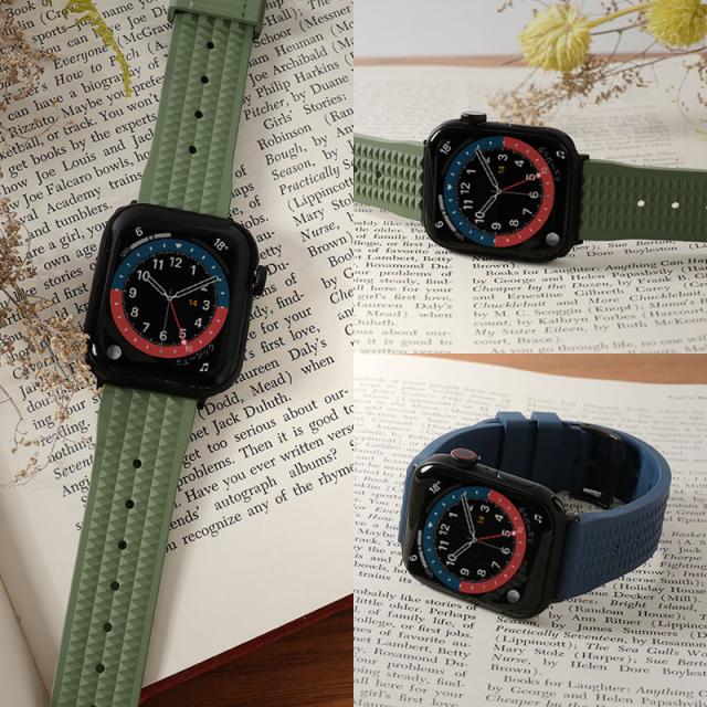 【アップルウォッチ バンド】アップルウォッチ ラバーベルト FKM RUBBER STRAP 替えベルト apple applewatch シリーズ 7 SE 6 5 4 3 2 1 対応 アップル ウォッチ 交換 ベルト 38 40 41 42 44 45 mm 替えバンド おすすめ ラバー ベルト シリコン 人気 ブランド メンズ 防水_7