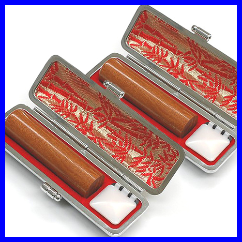 個人印鑑 ナツメ 黒モミケース付2本セット(12.0 12.0)(送料無料) (ゆうメール発送) (HK130)の通販は