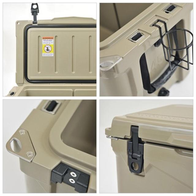 ICE AGE cooler (アイスエイジ) クーラーボックス 45QT 42.6L / ILC045 2-3人向けクーラーBOX 高性能 仕切り板兼用まな板 ドリンクホルダー ワイヤーバスケット付属 釣り キャンプ