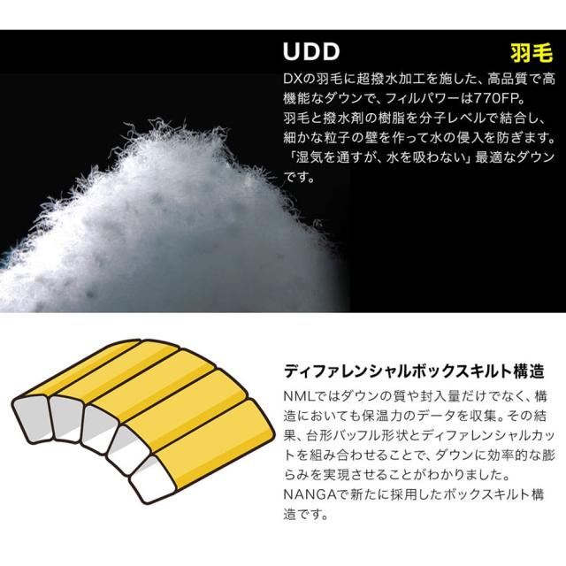 NANGA ナンガ シュラフ LEVEL 8 -20 UDD BAG (高機能ダウン770FP)レギュラーサイズ(身長180mまで)  寝袋 総重量1,540g