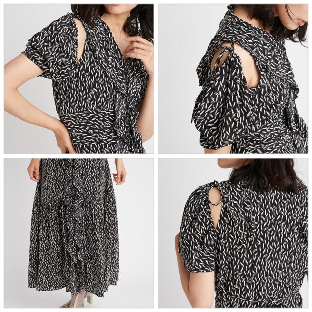 (SALE50%OFF) SNIDEL スナイデル フリルオーバーワンピース swfo221151 レディース ドレス  ロング フェミニン バルーンスリーブ フレア セール【P10】_1