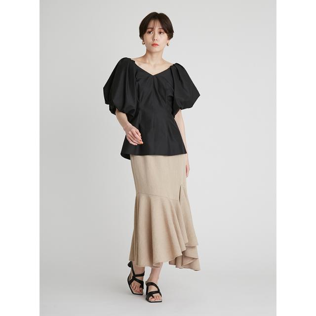 SALE50%OFF フレイアイディー FRAY I.D リネンライクラッフルアシメスカート fwfs222037 レディース ボトムス ロング丈 アシンメトリー_1