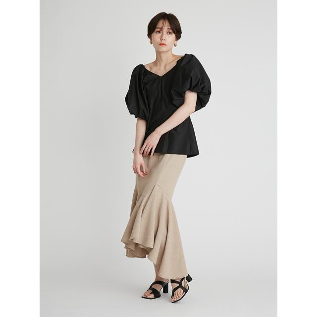 SALE50%OFF フレイアイディー FRAY I.D リネンライクラッフルアシメスカート fwfs222037 レディース ボトムス ロング丈 アシンメトリー_2