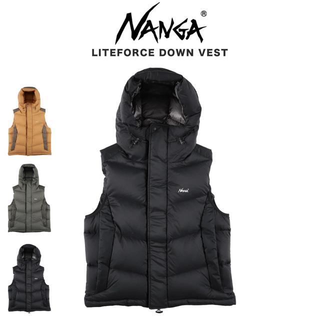 NANGA ナンガ LITEFORCE DOWN VEST (MEN) ライトフォース ダウンベスト メンズ n2530-0b029a スペイン産ダックダウン 90-10% (760FP) ダウン アウトドア 登山 春登山 冬キャンプ