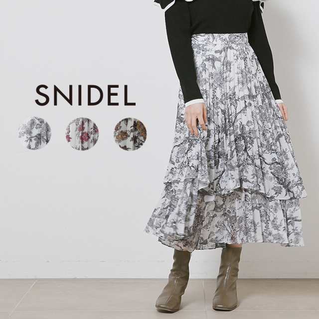 snidel プリントプリーツスカート