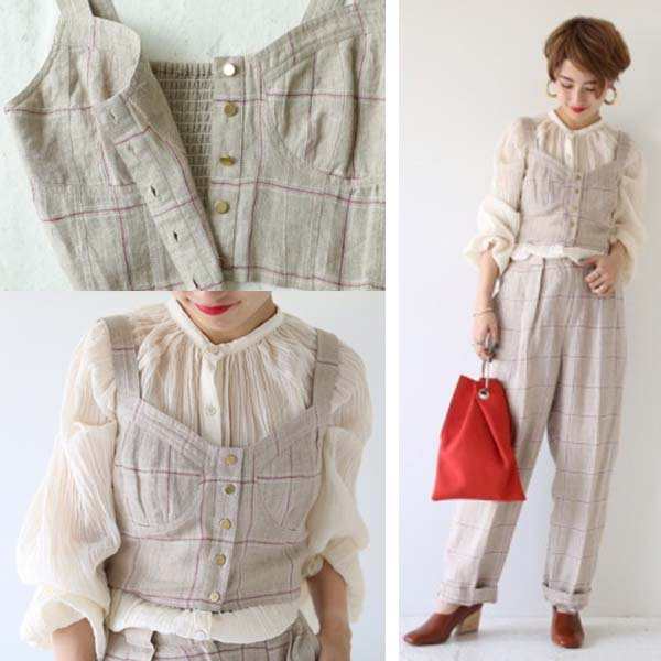 SALE50%OFF TODAYFUL トゥデイフル Linen Check Bustier リネンチェックビスチェ 11810401｜au PAY  マーケット