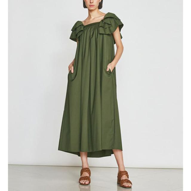 SALE50%OFF DOUBLE STANDARD CLOTHING ダブルスタンダードクロージング Sov. / フレアスリーブボリュームワンピース 0301140232 レディース ダブスタ ドレス ロング丈 フレア_7