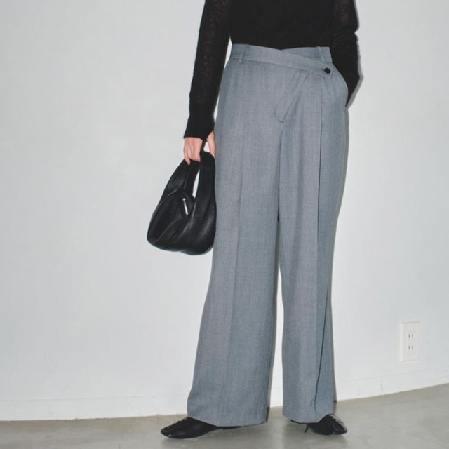 SALE50%OFF TODAYFUL 2024春夏 Asymmetry Twill Trousers アシンメトリーツイルトラウザー 12410702 レディース