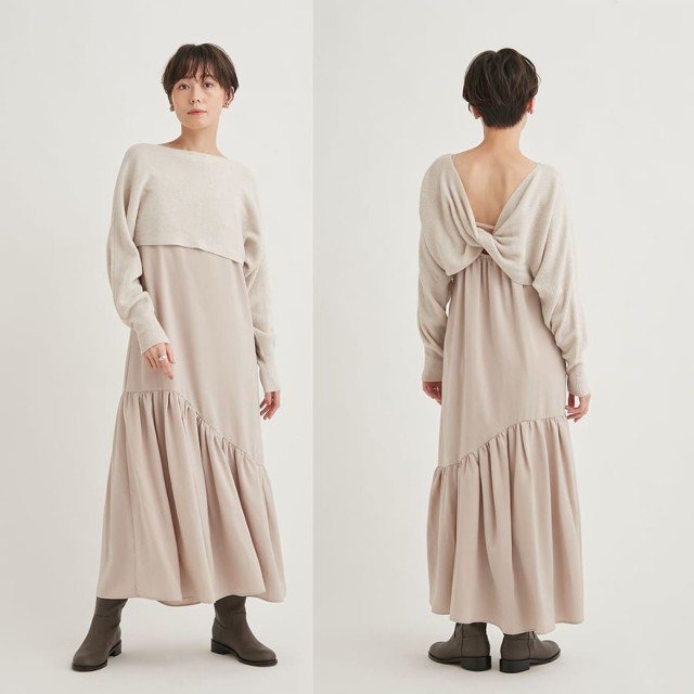 SALE50%OFF emmi atelier エミ アトリエ クロスニットセットワンピース ...