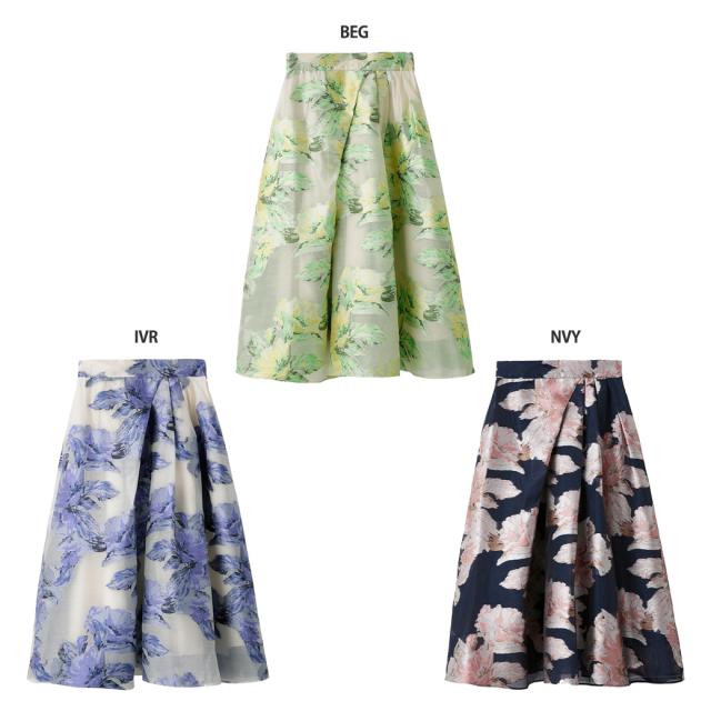 SALE50%OFF FRAY I.D フレイアイディー ランダムタックシアージャガードスカート fwfs241059 レディース ボトムス 花柄 ロングスカート シアー デイリー デート 二次会 オケージョン_1