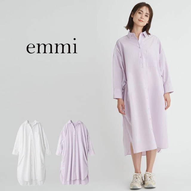 SALE50%OFF エミ アトリエ emmi atelier ビックシャツワンピース 13wfo241059 レディース ドレス コットンナイロン