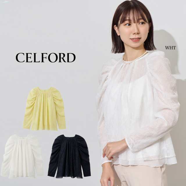 SALE50%OFF CELFORD セルフォード ギャザースリーブレースブラウス cwfb241073 レディース 2WAY トップス オケージョン