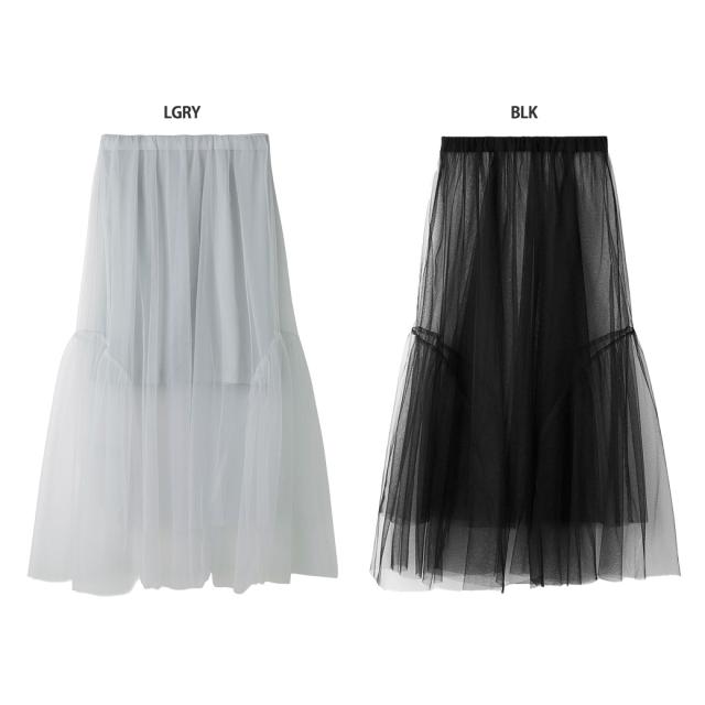 SALE50%OFF emmi atelier エミ アトリエ レイヤードチュールスカート 13wfs241031 レディース ロングスカート 3way シアー レイヤードスタイル_1